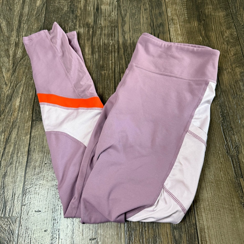 Fabletics Midrise Mesh Powerhold Leggings Pink and Coral Great Condition Size SM
